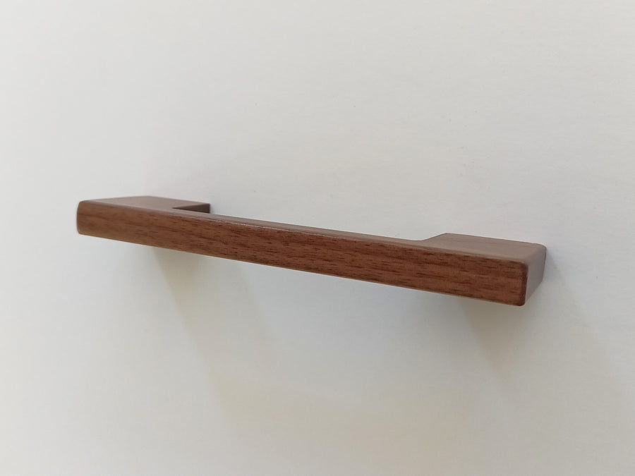 Contemporary Slimline Walnut Wood Cabinet Pull Small