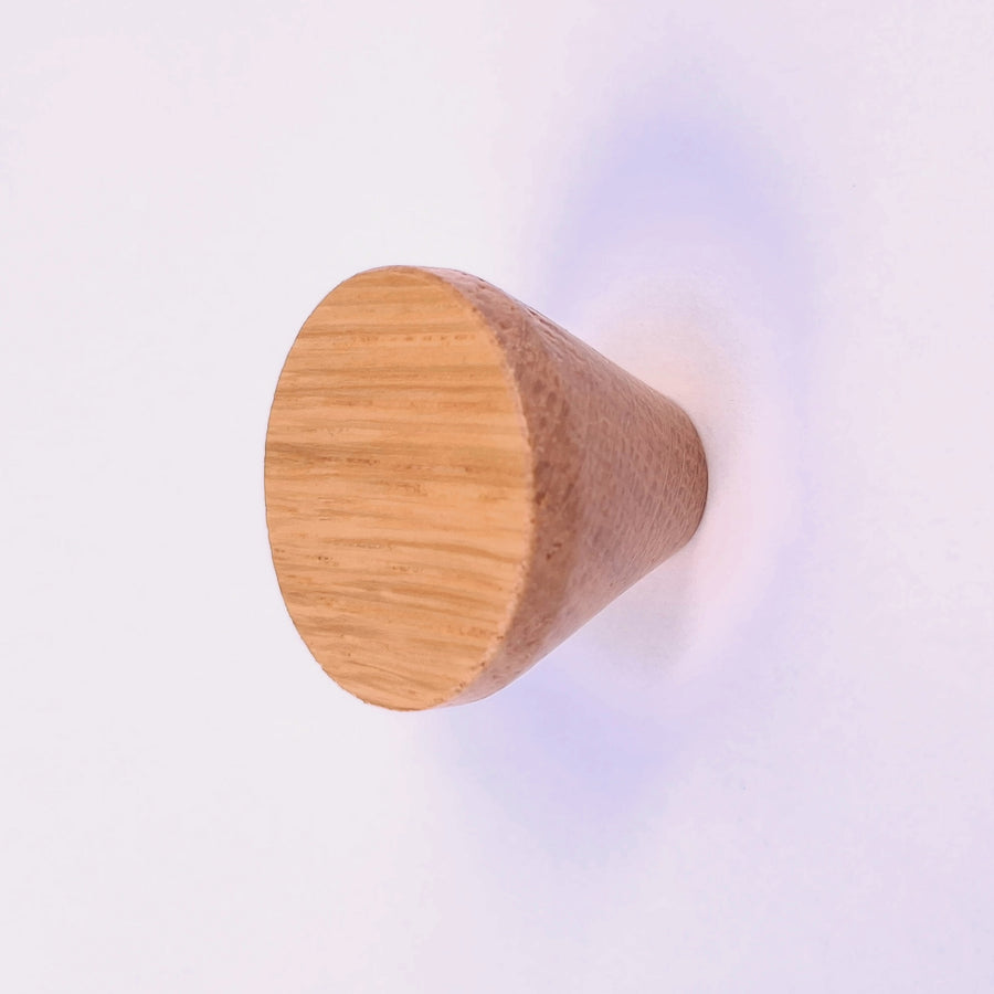 Minimalist Round White Oak Cabinet Knob