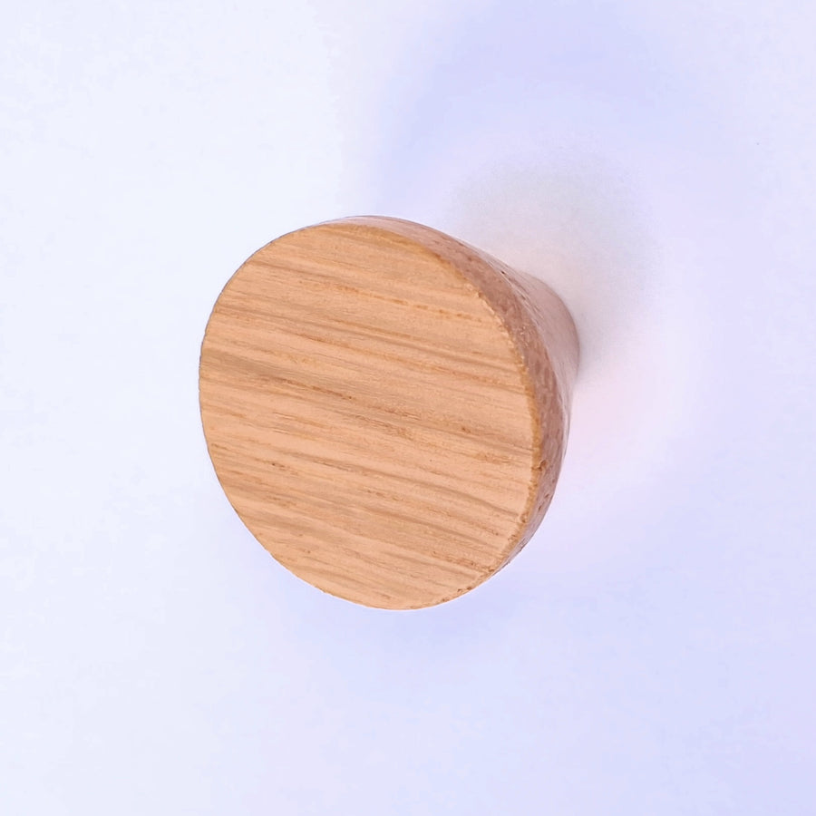 Minimalist Round White Oak Cabinet Knob