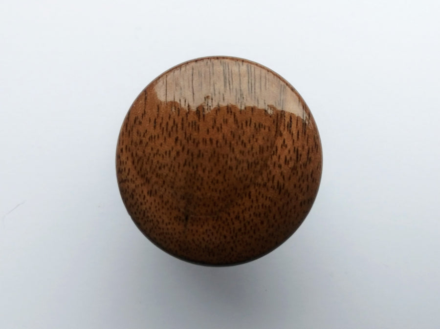 Modern Walnut Cabinet Knob with Polished Brass Post