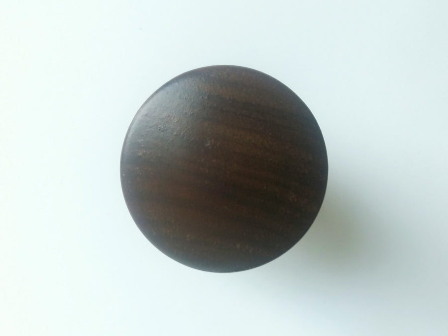 Mid-Century Modern Round Walnut Wood Cabinet Knob