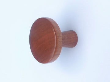 Mid-Century Modern Round Cherry Wood Cabinet Knob