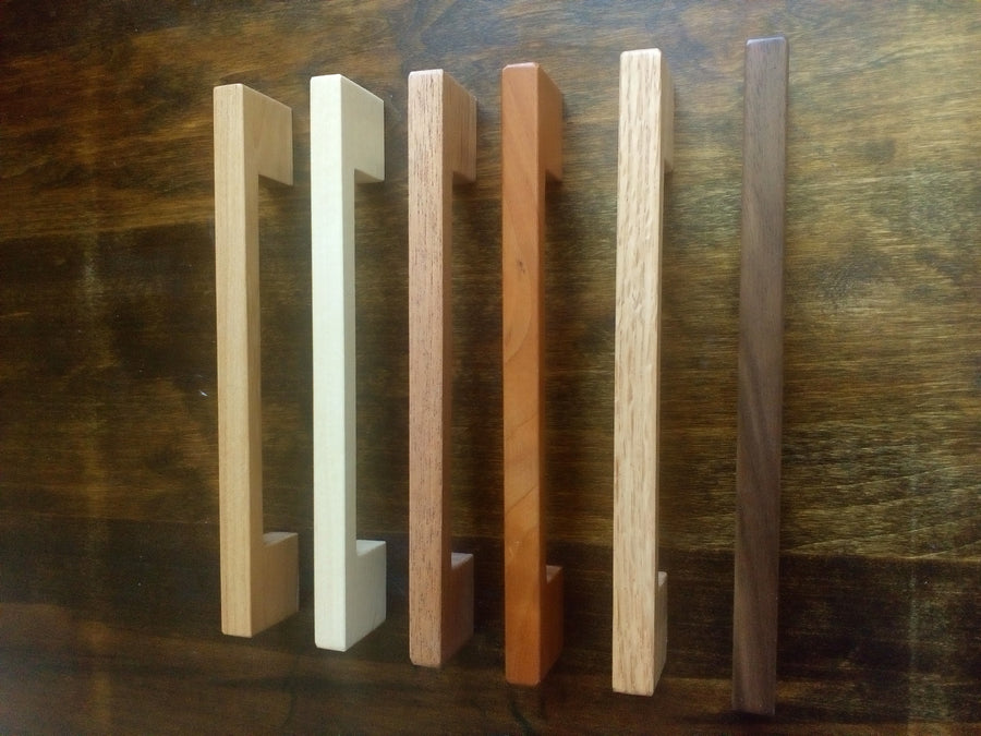 Contemporary Hickory Wood Cabinet Pull