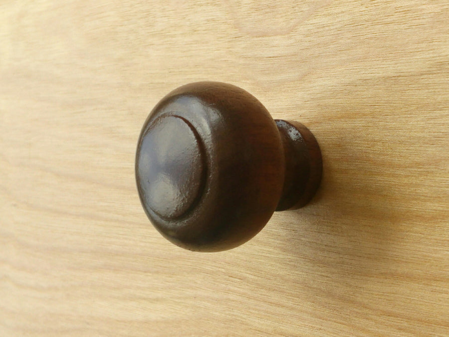 Classic Round Walnut Wood Cabinet Knob