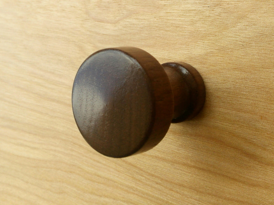 Modern Round Walnut Wood Cabinet Knob