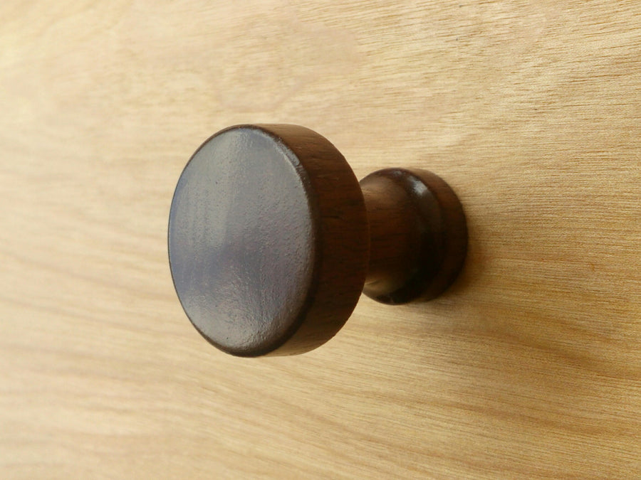 Modern Round Walnut Wood Cabinet Knob