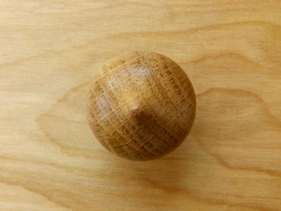 Round Spade Shape White Oak Wood Cabinet Knob
