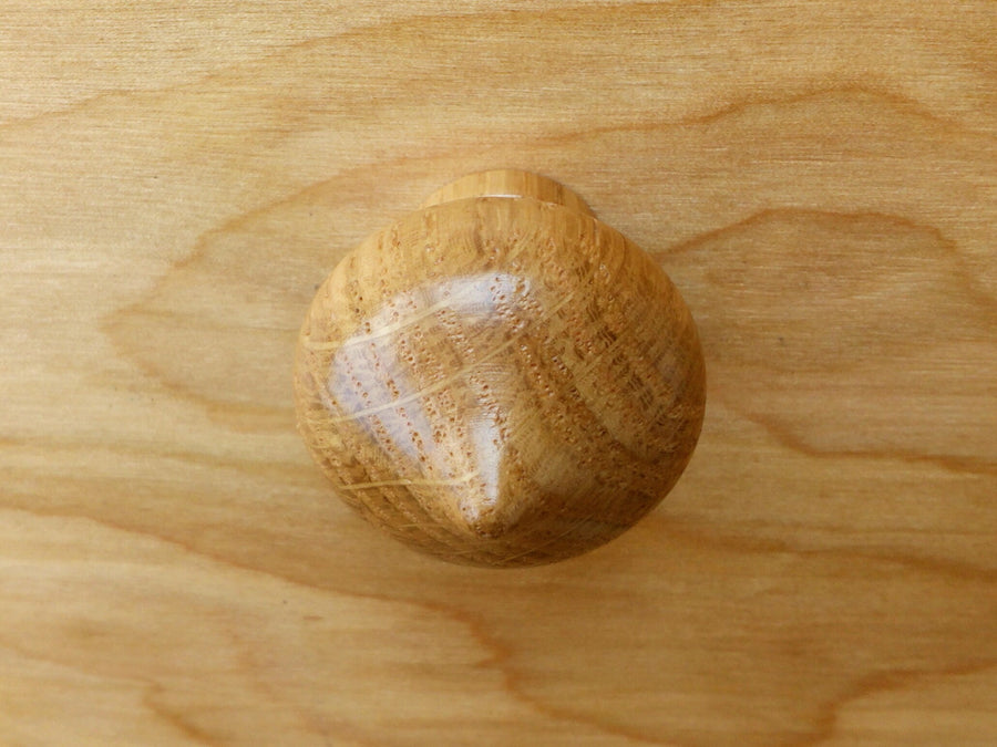 Round Spade Shape White Oak Wood Cabinet Knob