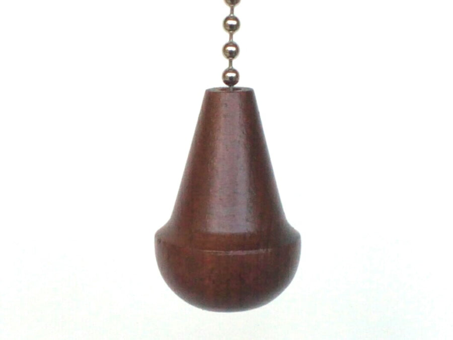 Walnut Wood Ceiling Fan Pull Chain with Silver Chain – Ware Design Works