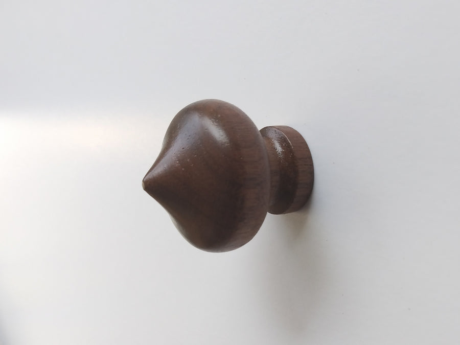 Round Spade Shape Walnut Wood Cabinet Knob