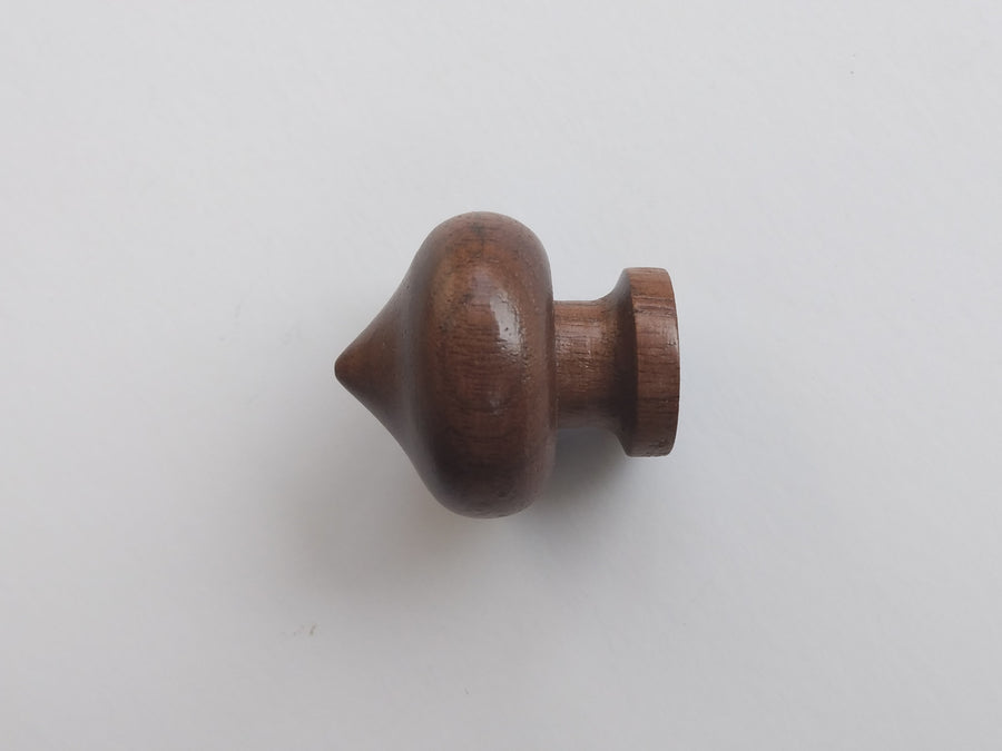 Round Spade Shape Walnut Wood Cabinet Knob