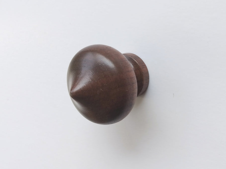 Round Spade Shape Walnut Wood Cabinet Knob