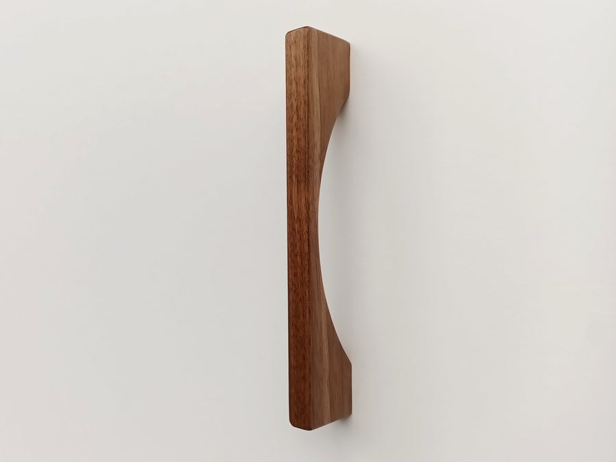 Contemporary Arched Back Walnut Cabinet Pull